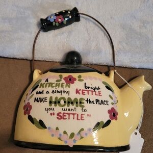 Vintage Ceramic Tea Kettle Wall Hanger
